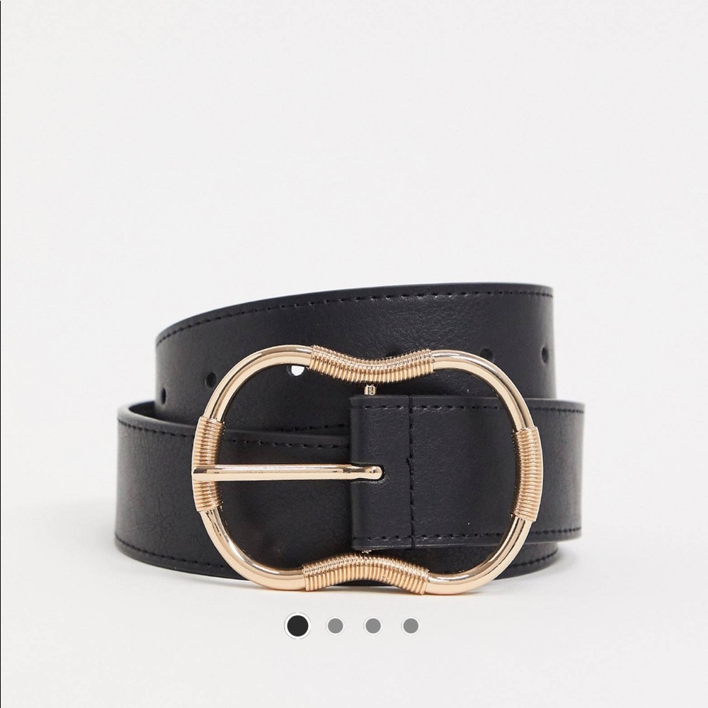 ASOS Black and Gold Leather Belt